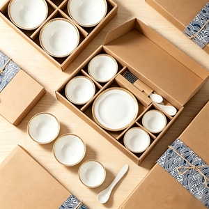 Juego de Tazones de Ramen Clásicos Japoneses Personalizados, Vajilla de Porcelana Ecológica de Alta Gama, Tazones para Servir Fideos, Arroz, <span class=keywords><strong>Palillos</strong></span> y Cuchara - Product Image 3
