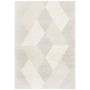 Lattice-Hand-Woven Diamond Geometric <b>Rug</b> | Non-Slip Eco-Friendly | Ivory Warm <b>Grey</b> | Wool Cotton Blend | Custom Sizes Available - Product Image 1