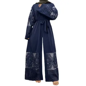 Abaya pour femmes musulmanes Jeune fille Loose Floral Casual Dress Dubaï Turquie Robe Caftan Vêtements islamiques