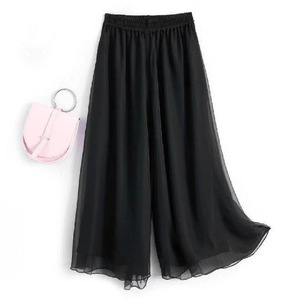 Vêtements pour femmes, pantalon large en mousseline de soie uni, ample, amincissant, style coréen, taille haute, <span class=keywords><strong>costume</strong></span> de <span class=keywords><strong>danse</strong></span> de ballet pour femmes - Product Image 6