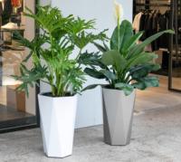 Pot Tanaman Plastik PP Modern Mewah, Ukuran Besar, Sistem Penyiraman Otomatis, untuk Dalam & Luar Ruangan, Finishing Berkilau, Laris Manis untuk Taman Rumah