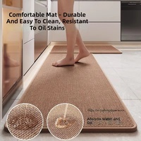 Tapis de cuisine anti-fatigue personnalisé en lin, fabriqué à la machine, absorbant, moderne, tissé, écologique, antidérapant en caoutchouc