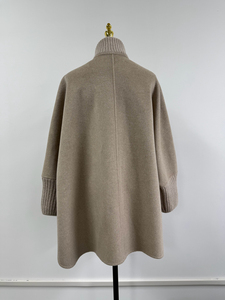 Nuovo Arrivo QC25089 <span class=keywords><strong>Cappotto</strong></span> Invernale da Donna in Lana, Cashmere e Pelliccia di Visone Ecologica con <span class=keywords><strong>Tasche</strong></span> - Product Image 4