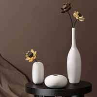 Vase en céramique blanc minimaliste non émaillé, style Instagram, pour décoration de salon, table à manger, maison, mini-vases pour fleurs séchées, vente en gros