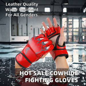 Gants de boxe MMA demi-doigts pour entraînement d'arts martiaux avec sangle de poignet réglable pour la gym et le sparring - Product Image 2