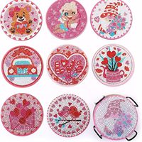 Ensemble de 8 sous-verres à peindre au diamant, bricolage artistique, sous-verres en strass avec support de rangement