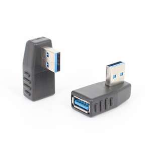 Cavo <span class=keywords><strong>di</strong></span> Prolunga USB Angolato a 90 Gradi (Destra/Sinistra/Su/Giù) da Femmina a Maschio, Nero in Plastica ABS, 100% Compatibile OEM - Product Image 2