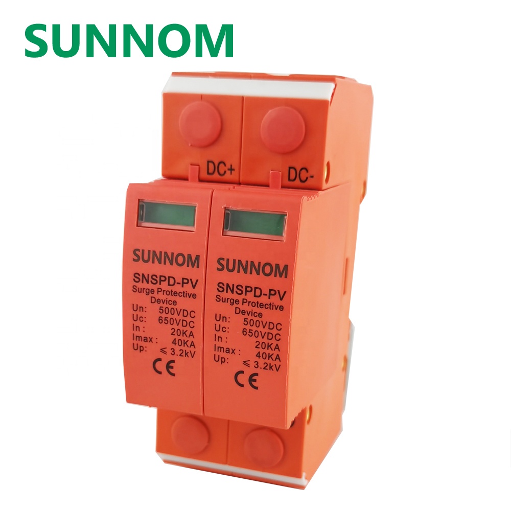 SUNNOM SNSPD-PV 2pole 500v dc 20-40ka din rail lightning solar surge protection device Surge Arrestors SPD