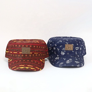 Casquettes Pillbox Rétro à Dessus Plat Rayées avec Patch en Cuir Personnalisé, Logo Gaufré, Motifs Folkloriques, Impression Numérique, Unisexe, Boucle Métallique - Product Image 2