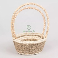 Panier-cadeau tissé en rotin, aussi panier de pâques naturel du Vietnam paniers de rangement affichage Fruit pâques jour blanc Ratan à vendre