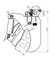 Grappin de traitement des grumes hydraulique avec fonction de coupe pour excavatrice de 13 à 15 tonnes, pour le traitement des grumes en bois coupé sur mesure