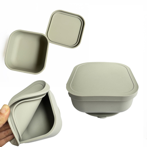 Boîte à lunch écologique biodégradable pour enfants, boîte à lunch en silicone Bento pour enfants avec ventouse - Product Image 2