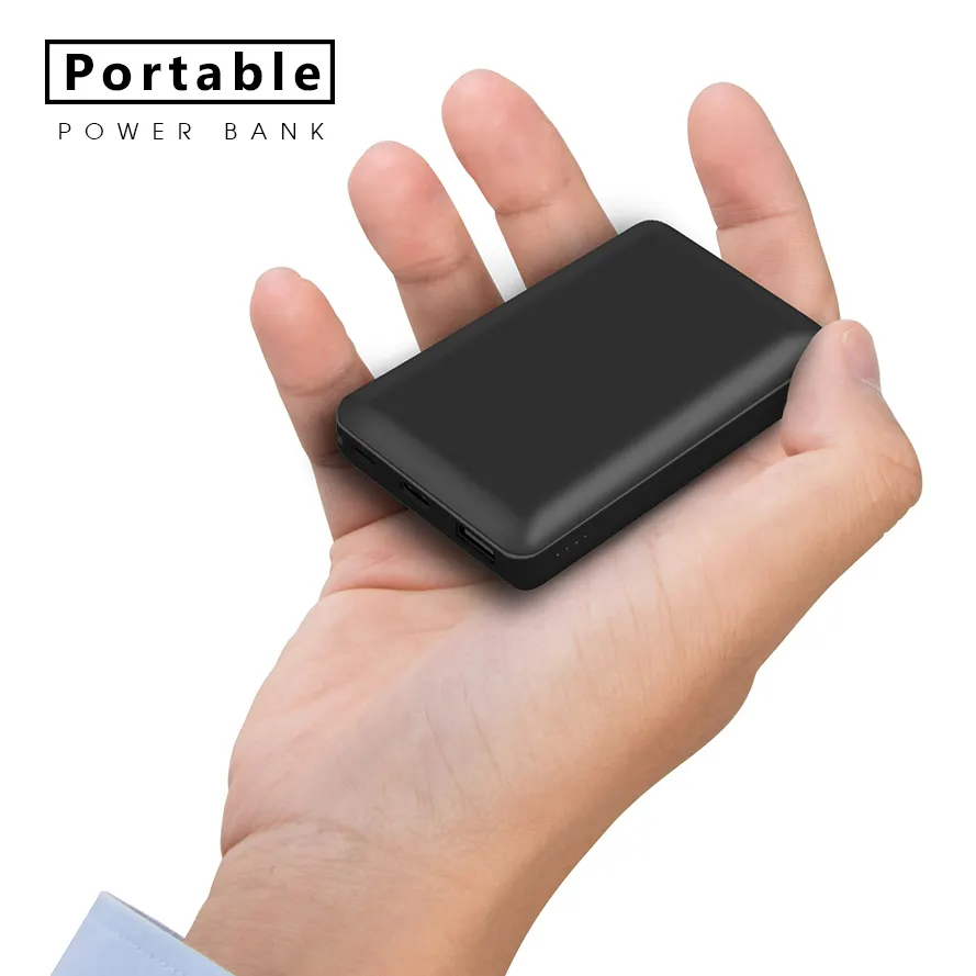 기업 선물 2020 미니 powerbank 마이크로 usb 및 유형 c 입력 10000 mah 전원 은행 모든 스마트 전화