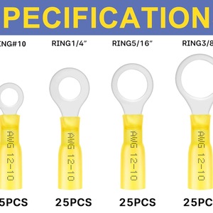Terminales de Anillo de Cobre Puro para Ingeniería Química, 100/200/600 Piezas, Conectores Termocontraíbles Impermeables - Product Image 4