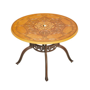 Cast Aluminum Outdoor <b>Round</b> <b>Table</b> Weather Resistant Garden <b>Patio</b> Furniture Traditional Design - Product Image 1