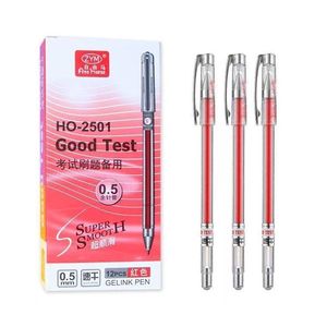Stylo Gel Peptide Xi 0,5 mm à Pointe Aiguille Fine, Encre Rouge, Idéal Examens Étudiants, Boîte de 12 Pièces - Product Image 1