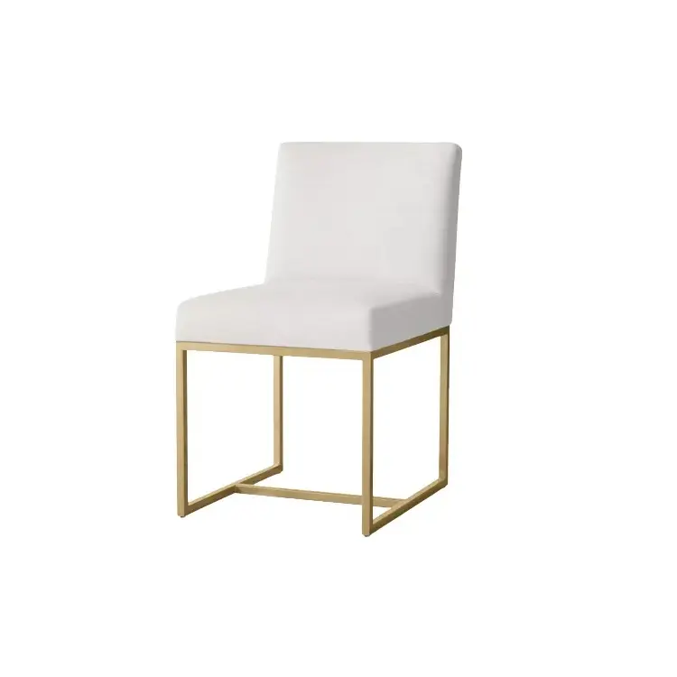 Moderne Emery Roestvrij Staal Gouden Bekleding Stof Eetstoel Bijstoel Voor Eetkamer Set Keukenmeubelen