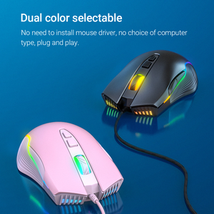 Ooikuma <span class=keywords><strong>cw905</strong></span> Pink Girl Esports Mouse Cable Game Cute Girl Heart RGB mouse de computadora para sistema de hogar inteligente - Product Image 6
