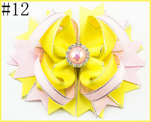 Pinzas para el Cabello con Lazo Inspirado en Perlas de Primavera/Verano de 4.5'' de la Mejor Calidad para Niñas, Lazos de Diamantes de Imitación con Borde Plateado Colorido, Accesorios para el Cabello - Product Image 6