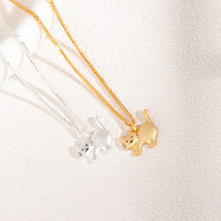 Collier tendance en argent sterling 925 avec pendentif chaton souriant, bijoux pour femmes, cadeau pour filles, texture délicate, vente en gros