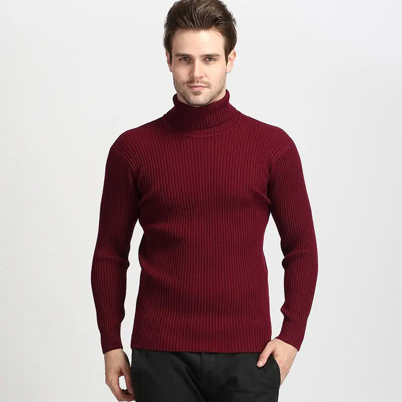 2023 Winter New Men Pullover Sweater High Neck Sweater Men Sweaters Knitting Models Top Men'S Clothing