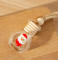 Diffuseur d'arôme vide 10ml bouteille de parfum de noël diffuseur verre voiture désodorisant suspendu bouteille de parfum avec bois
