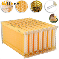 Caja de Colmena de Flujo Automático para Abejas, de Madera de Abeto Chino, con Kit de Flujo Encerado, 7 Marcos de Flujo y 10 Marcos Langstroth