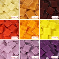 Ubin Mosaik Kaca Kristal Persegi Warna Campur Modern 2cm untuk Kerajinan DIY Hobi Anak-anak Merah Biru Hijau Ungu Putih Hitam untuk Kamar