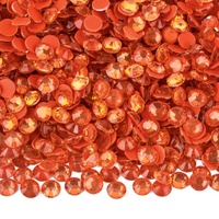 OLeeya Venta al por mayor SS6-SS30 Cristales de vidrio de colores naranja jacinto, pedrería de strass de base plana sin fijación en caliente para leotardos de gimnasia hechos a mano