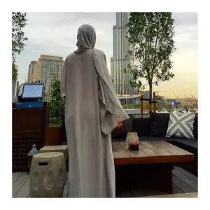 Eid aperto Abaya Dubai signore sciarpa musulmana per le donne Hijab vestito maniche lunghe ricamo pizzo Chiffon Kimono Abaya