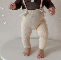 Leggings en coton côtelé unisexe pour nouveau-nés avec motif imprimé anti-boulochage, longueur intégrale pour bébés et tout-petits, saison printemps, 3 couleurs