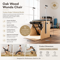 Chaise de Pilates Wunda MJD W18 en chêne massif, multifonctionnelle, pour le remodelage corporel, la maison, la salle de sport et la rééducation