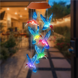 Campanas de Viento Solares con Forma de Colibrí, Luz Móvil Solar que Cambia de Color, Decoración para Exteriores, Regalos - Product Image 1