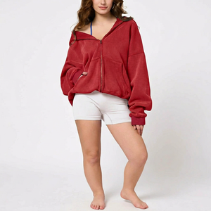 Sudadera con Capucha Extra Grande para Mujer, con Cierre Completo, de Felpa de Algodón Premium, con Logotipo Personalizado, Proveedor de Marca Privada - Product Image 1