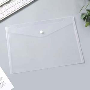 Hot Sales <b>Plastic</b> Envelope Pocket <b>Wallets</b> School Folder Document A4 <b>Clear</b> File Bag With Snap Button Folders Custom Logo - Product Image 3