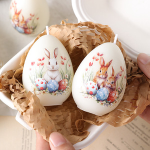 New Easter Egg Shell Scented <b>Candle</b> Easter Egg Decor Gift <b>Candle</b> Animal Print Aromatherapy Home Atmosphere Ornament - Product Image 4