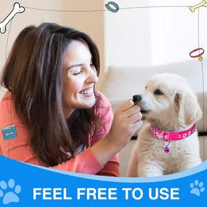 Ensemble collier et laisse pour petits chiens, 4 pièces, motif d'empreintes de pattes, réglable de 7.5 à 12.6 pouces - Product Image 6