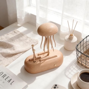 Automata <span class=keywords><strong>de</strong></span> Medusas Dinámica Hecha a Mano en <span class=keywords><strong>Madera</strong></span> <span class=keywords><strong>de</strong></span> Haya, Silenciosa, Recargable, Decoración Móvil <span class=keywords><strong>de</strong></span> <span class=keywords><strong>Madera</strong></span> para Mesa <span class=keywords><strong>de</strong></span> Oficina, Accesorio para el Hogar - Product Image 4