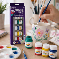 Peinture céramique 25 ml, 6 couleurs, lavable, lisse, résistante à la décoloration, vente en gros pour l'artisanat