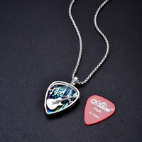 Nouveauté bijoux pour femmes 925 argent Sterling coquille d'ormeau guitare musique amovible pendentif collier