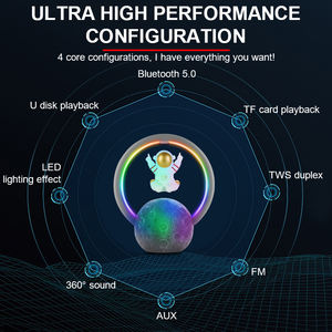 Veilleuse astronaute flottante originale avec haut-parleur sans fil, rechargeable par USB, contrôle tactile, lampe de bureau RGB pour chambre d'enfant, cadeau - Product Image 4