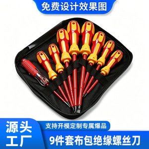 Jeu de tournevis isolés WASH 9 pièces en acier Cr-V avec poignée magnétique, kit d'outils d'électricien avec stylo testeur - Product Image 4