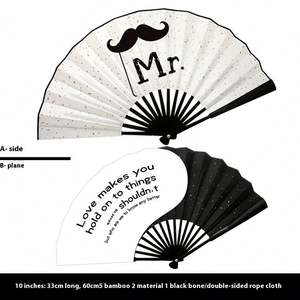 Ventilador de mano de Kung Fu de tela de seda plegable de madera personalizado, superventas, con bolsa - Product Image 6