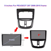 Kit de molduras de instalación para salpicadero de coche, marco de navegación Gps Universal para Peugeot 207, 2006-2010, Android, 9 pulgadas, reproductor de Dvd, accesorios
