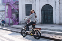 Vélo électrique pliable EU Warehouse KOOLUX X16, 7 vitesses, cadre en aluminium, pneus larges, 250W, 48V, batterie 15.6Ah, porte-bagages arrière, vélo de ville