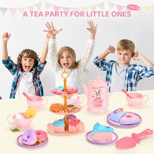 Set da Tè Pomeridiano per Bambine, Gioco di Cucina in Plastica, Giocattolo Simulazione Cibo, Piatto di Dessert, <span class=keywords><strong>Torta</strong></span>, Regalo per Bambini - Product Image 6