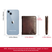 Dompet Ultra-tipis Kulit Asli Vintage Pria Lipat Tiga RFID Baru, Dompet Pendek Praktis dan Ringkas untuk Perjalanan
