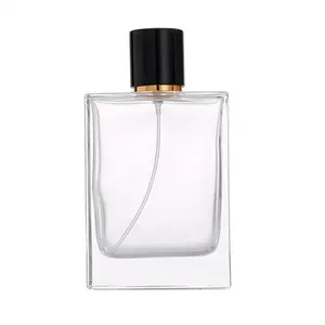 Botella de perfume de vidrio de 100ml personalizada botella de vidrio de aerosol transparente de lujo