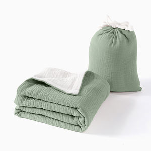 بطانيات قطنية كريز مزدوجة من القطن العضوي ناعمة ، بطانية قماط للأطفال من الشاش - Product Image 3