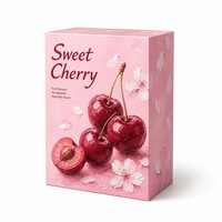 Op maat gemaakte bedrukte stevige geschenkverpakking voor premium zoete kersen fruitverpakking met olieverfschilderij ontwerp deksel en bodem groothandel